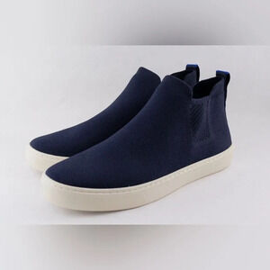 Rothy’s Chelsea Boot navy knit slip-on ankle bootie sneakers. Size 9.